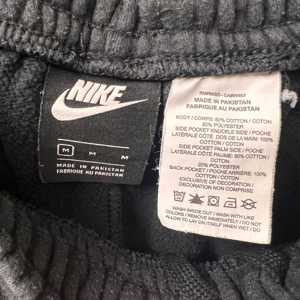 MENS NIKE JUST DO IT SWOOSH COTTON SWEAT SHORTS SIZE MEDIUM BLACK STRETCH - Picture 4 of 6